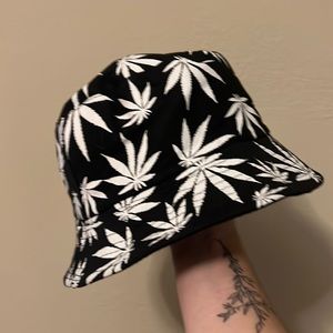 marijuana leaf bucket hat